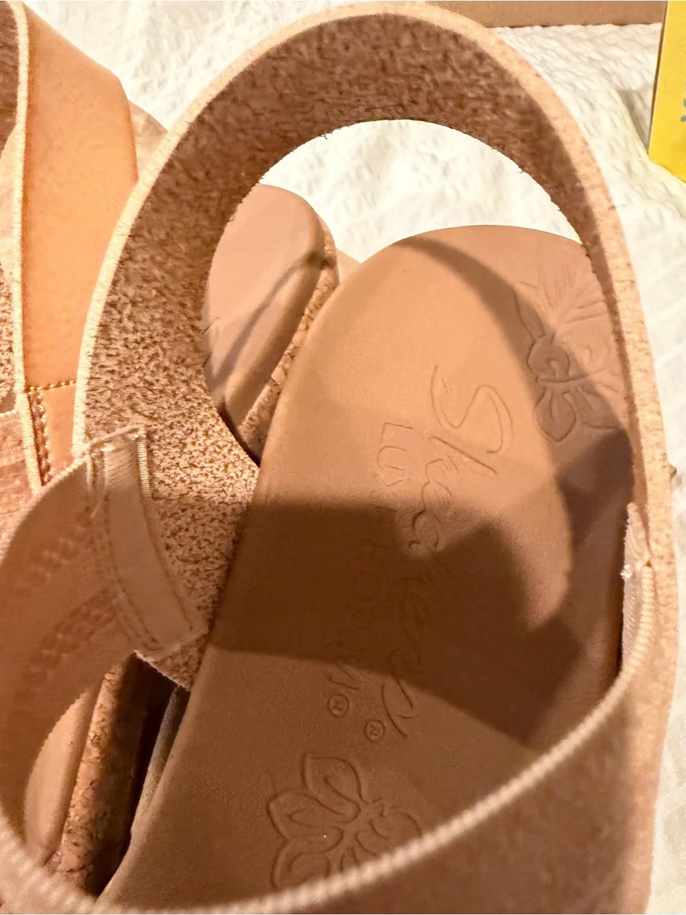 Skechers Women's Tan Strappy Elastic Back Sandals